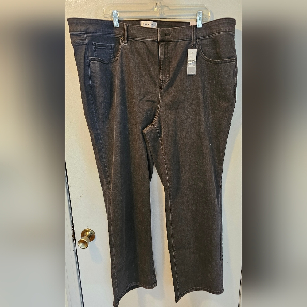 Lane Bryant Signature Fit Straight High Rise‎ Jeans Black Women's Sz 24 NWT